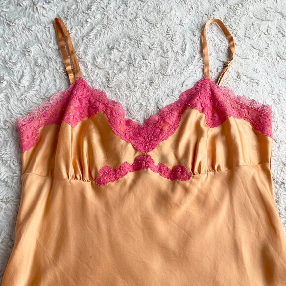 Express silk satin beaded lace trim camisole fairy‎ coquette vintage Y2K top M - Picture 5 of 14